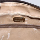 GUCCI GG Plus Supreme Clutch Bag PVC Beige Gold Auth 147771-14