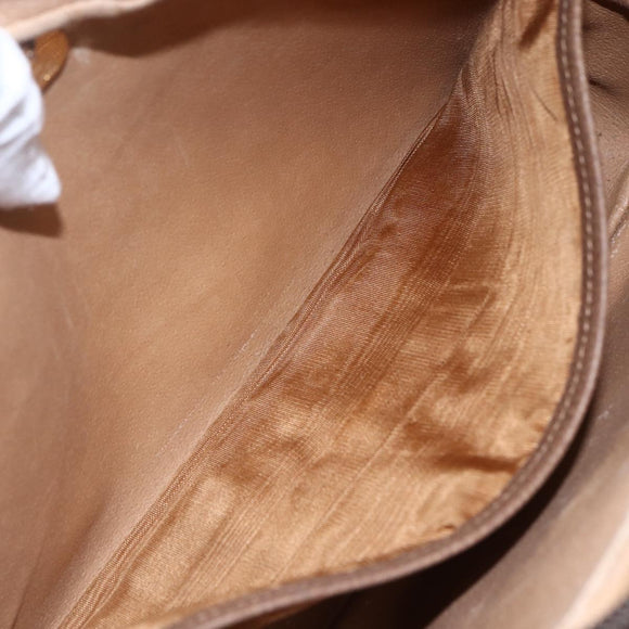 GUCCI GG Plus Supreme Clutch Bag PVC Beige Gold Auth 147771