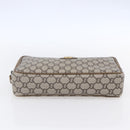 GUCCI GG Plus Supreme Clutch Bag PVC Beige Gold Auth 147771-7