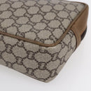 GUCCI GG Plus Supreme Clutch Bag PVC Beige Gold Auth 147771-8