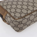 GUCCI GG Plus Supreme Clutch Bag PVC Beige Gold Auth 147771-9