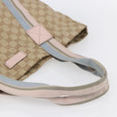 GUCCI GG Canvas Sherry Line Tote Bag Beige Pink Light blue 189669 Auth 147773-7