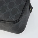 GUCCI GG Supreme Shoulder Bag PVC Black Gold 116 02 607 Auth 147775-10