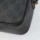 GUCCI GG Supreme Shoulder Bag PVC Black Gold 116 02 607 Auth 147775-12