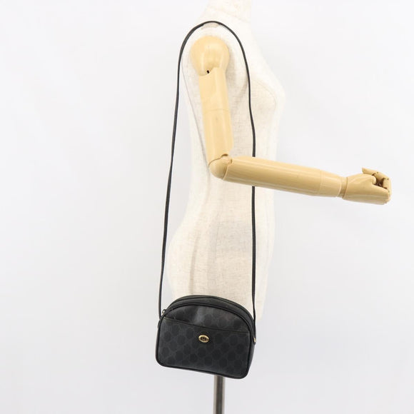 GUCCI GG Supreme Shoulder Bag PVC Black Gold 116 02 607 Auth 147775