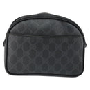 GUCCI GG Supreme Shoulder Bag PVC Black Gold 116 02 607 Auth 147775-3