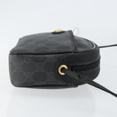 GUCCI GG Supreme Shoulder Bag PVC Black Gold 116 02 607 Auth 147775-4
