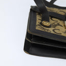 CELINE C Sulky Hand Bag Canvas Leather Brown Gold Auth 147776-10