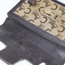 CELINE C Sulky Hand Bag Canvas Leather Brown Gold Auth 147776-15