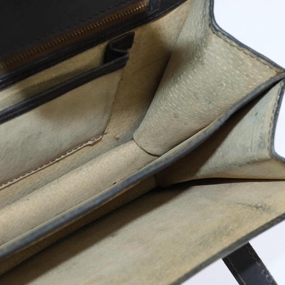 CELINE C Sulky Hand Bag Canvas Leather Brown Gold Auth 147776