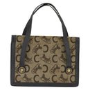 CELINE C Sulky Hand Bag Canvas Leather Brown Gold Auth 147776-3