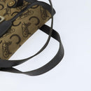 CELINE C Sulky Hand Bag Canvas Leather Brown Gold Auth 147776-7