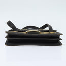 CELINE C Sulky Hand Bag Canvas Leather Brown Gold Auth 147776-9