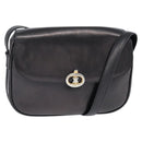 CELINE Shoulder Bag Leather Dark Brown Gold Auth 147777-1