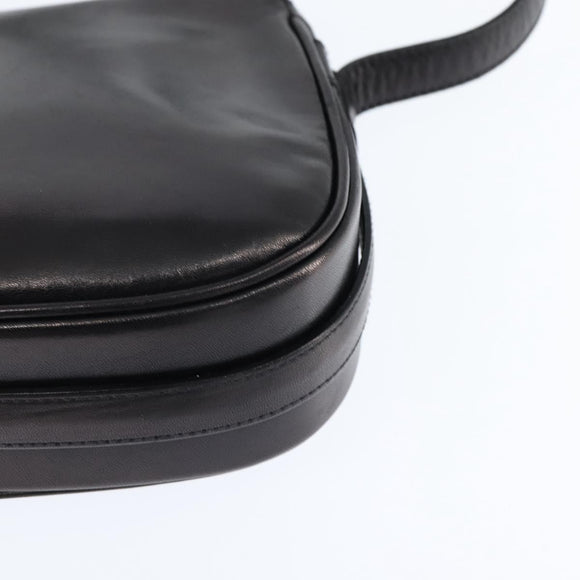 CELINE Shoulder Bag Leather Dark Brown Gold Auth 147777