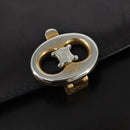 CELINE Shoulder Bag Leather Dark Brown Gold Auth 147777-18