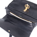 CELINE Shoulder Bag Leather Dark Brown Gold Auth 147777-9