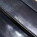 CELINE Shoulder Bag Leather Dark Brown Gold Auth 147777-19