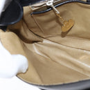 CELINE Shoulder Bag Leather Dark Brown Gold Auth 147777-21