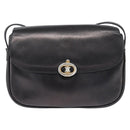 CELINE Shoulder Bag Leather Dark Brown Gold Auth 147777-13