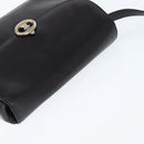 CELINE Shoulder Bag Leather Dark Brown Gold Auth 147777-6