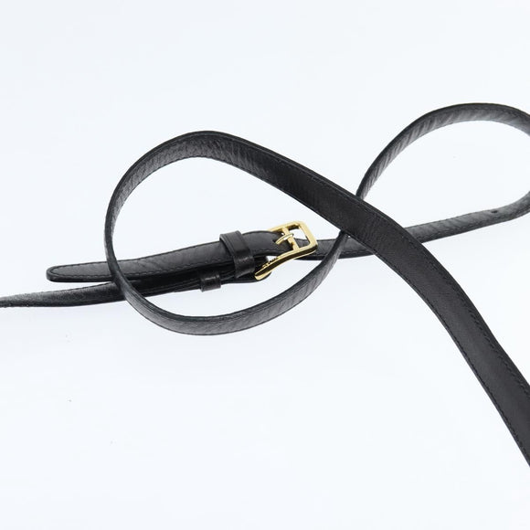 CELINE Shoulder Bag Leather Dark Brown Gold Auth 147777