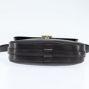 CELINE Shoulder Bag Leather Dark Brown Gold Auth 147777-5
