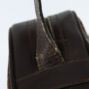 CELINE Macadam Canvas Shoulder Bag Suede Brown Gold Auth 147778-9