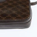 CELINE Macadam Canvas Shoulder Bag Suede Brown Gold Auth 147778-15