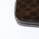CELINE Macadam Canvas Shoulder Bag Suede Brown Gold Auth 147778-16