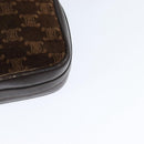 CELINE Macadam Canvas Shoulder Bag Suede Brown Gold Auth 147778-17