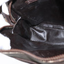 CELINE Macadam Canvas Shoulder Bag Suede Brown Gold Auth 147778-19