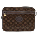 CELINE Macadam Canvas Shoulder Bag Suede Brown Gold Auth 147778-13