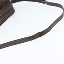 CELINE Macadam Canvas Shoulder Bag Suede Brown Gold Auth 147778-7