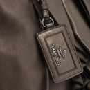 PRADA Shoulder Bag Leather Silver Auth 147780-14