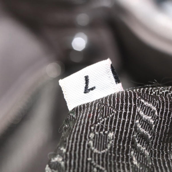 PRADA Shoulder Bag Leather Silver Auth 147780