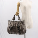 PRADA Shoulder Bag Leather Silver Auth 147780-24