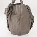 PRADA Shoulder Bag Leather Silver Auth 147780-4