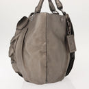 PRADA Shoulder Bag Leather Silver Auth 147780-5