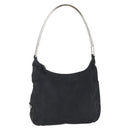 PRADA Shoulder Bag Nylon plastic Black Silver Auth 147781-1