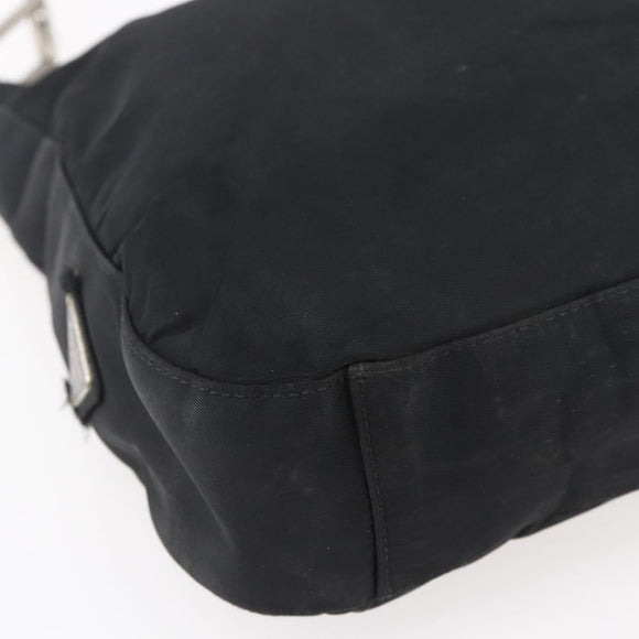 PRADA Shoulder Bag Nylon plastic Black Silver Auth 147781