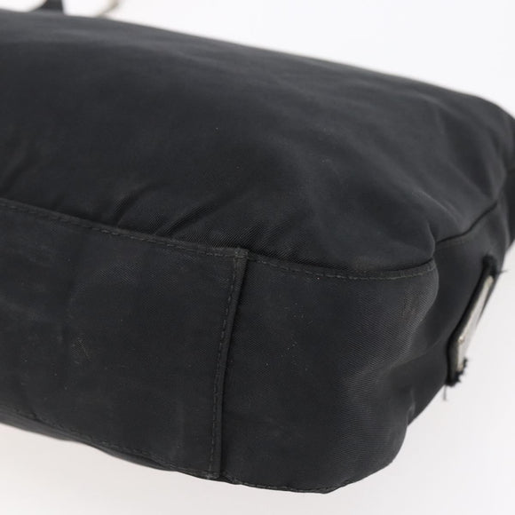 PRADA Shoulder Bag Nylon plastic Black Silver Auth 147781