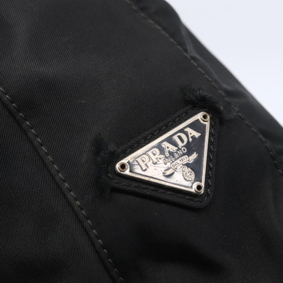PRADA Shoulder Bag Nylon plastic Black Silver Auth 147781