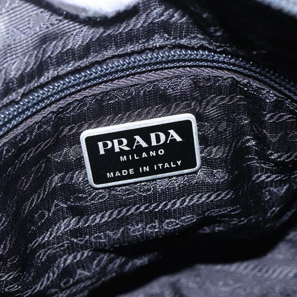 PRADA Shoulder Bag Nylon plastic Black Silver Auth 147781