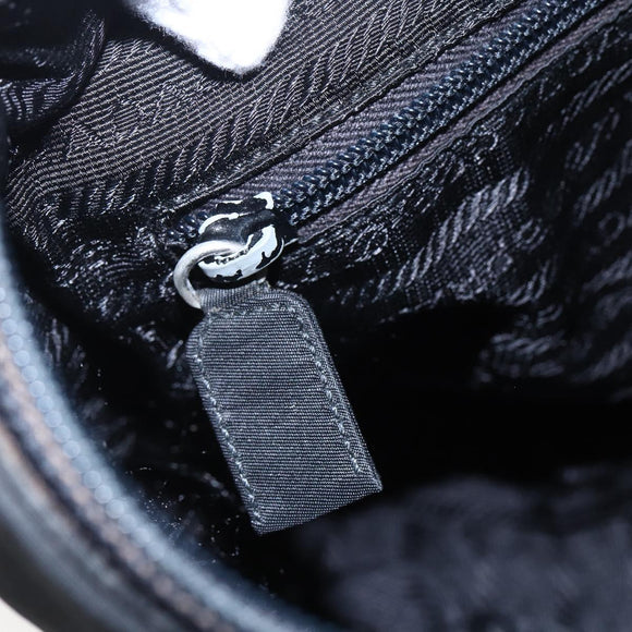 PRADA Shoulder Bag Nylon plastic Black Silver Auth 147781