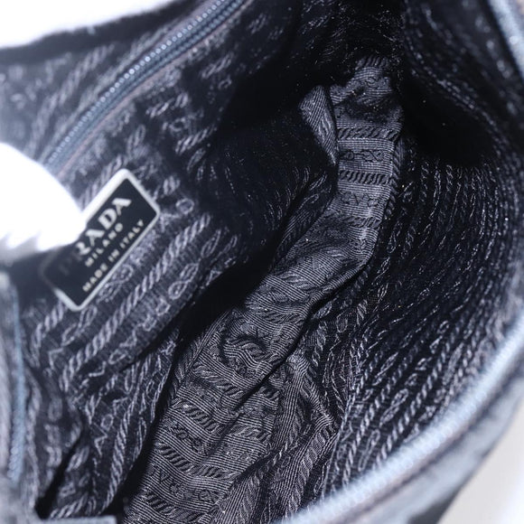 PRADA Shoulder Bag Nylon plastic Black Silver Auth 147781