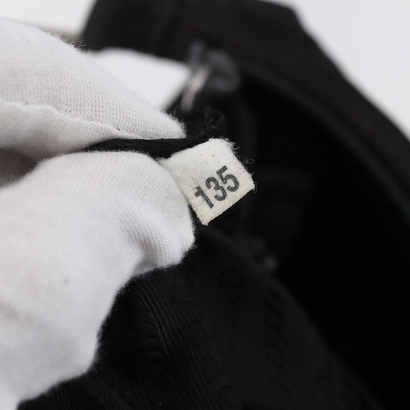 PRADA Shoulder Bag Nylon plastic Black Silver Auth 147781