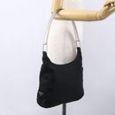 PRADA Shoulder Bag Nylon plastic Black Silver Auth 147781-24
