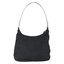 PRADA Shoulder Bag Nylon plastic Black Silver Auth 147781-2