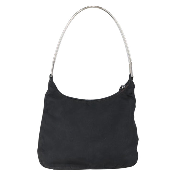 PRADA Shoulder Bag Nylon plastic Black Silver Auth 147781